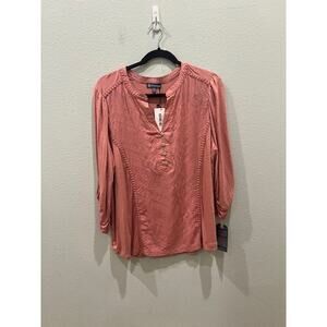 Democracy NWT Mauve Long Sleeve Blouse Size PXL